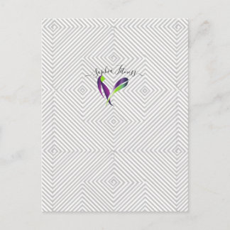 Modern Gray White Geometric Diamond Pattern Custom Postcard