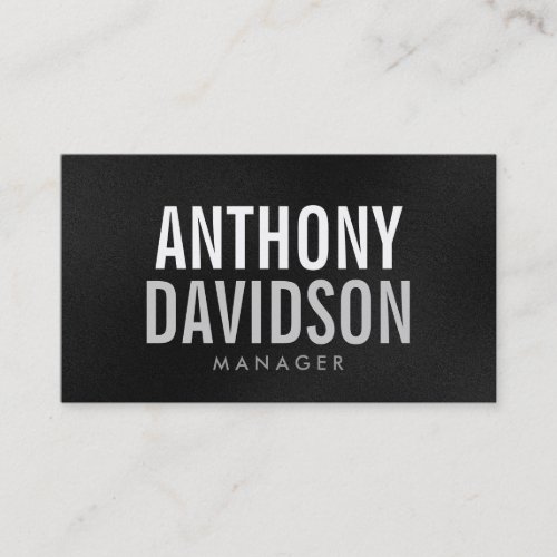 Modern Gray White Huge Bold Text Business Card