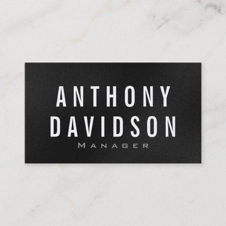 Modern Gray White Huge Letters Business Card