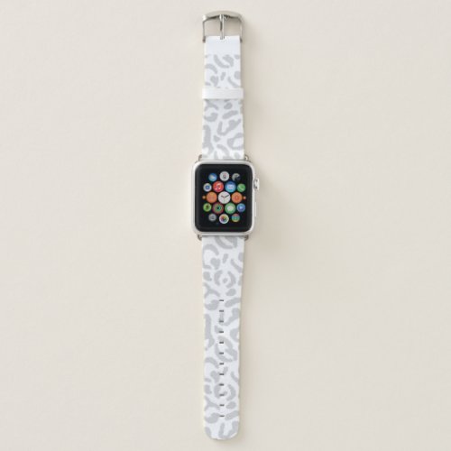 Modern Gray White Leopard Cheetah Print Chic Apple Watch Band