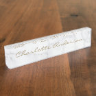Modern Gray White Marble Personalized Name 