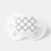 Modern Gray White Polka Dots Pattern Pacifier (Front)