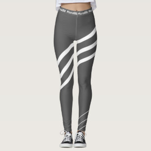 Modern gray white workout leggings