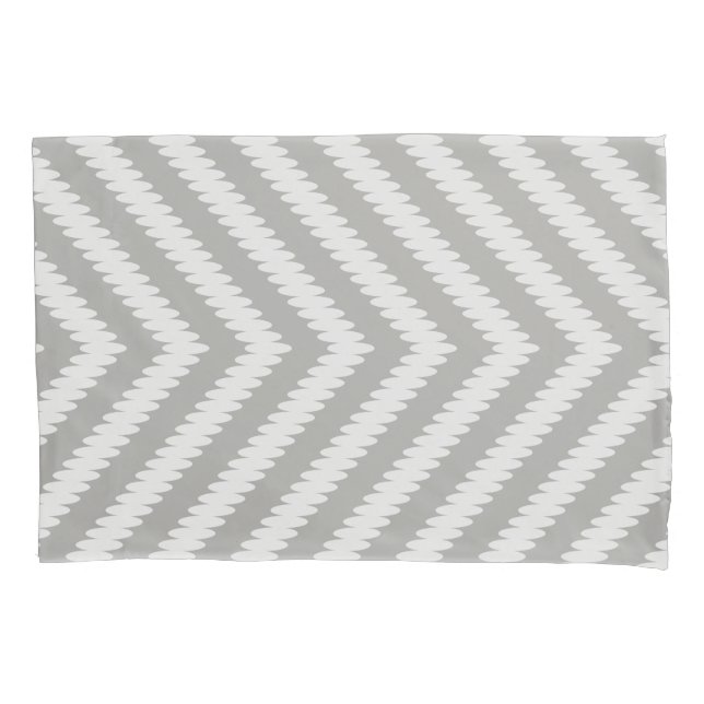 Modern Gray & White Zigzag Chevron Arrows Pillow Case (Front)