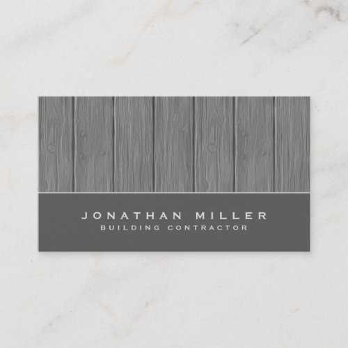 Modern Gray Wooden Plank Design Business Card