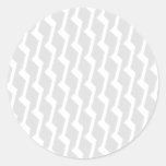 Modern Gray Zigzag Round Stickers
