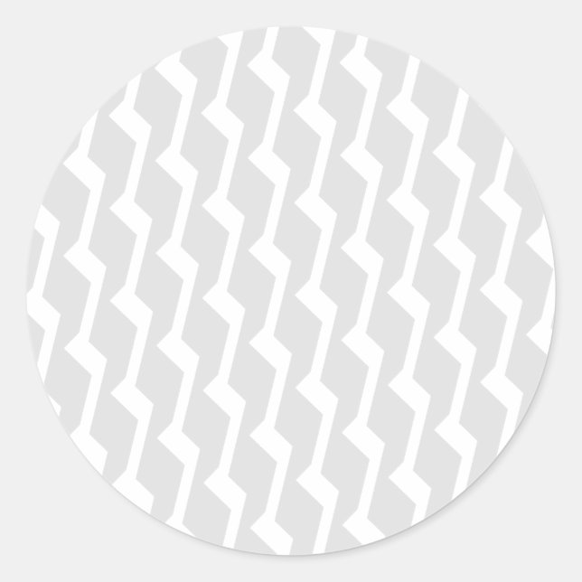 Modern Gray Zigzag Round Stickers (Front)