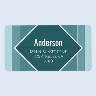 Modern Grayish Green Geometric Return Address Label