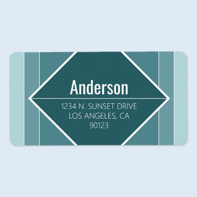 Modern Grayish Green Geometric Return Address  Label (Creator Uploaded)