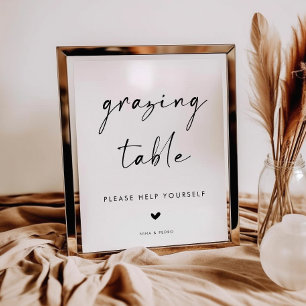 Modern Grazing Table Sign for Wedding