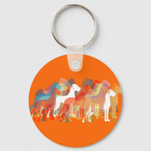 Modern Great Dane Group Keychain