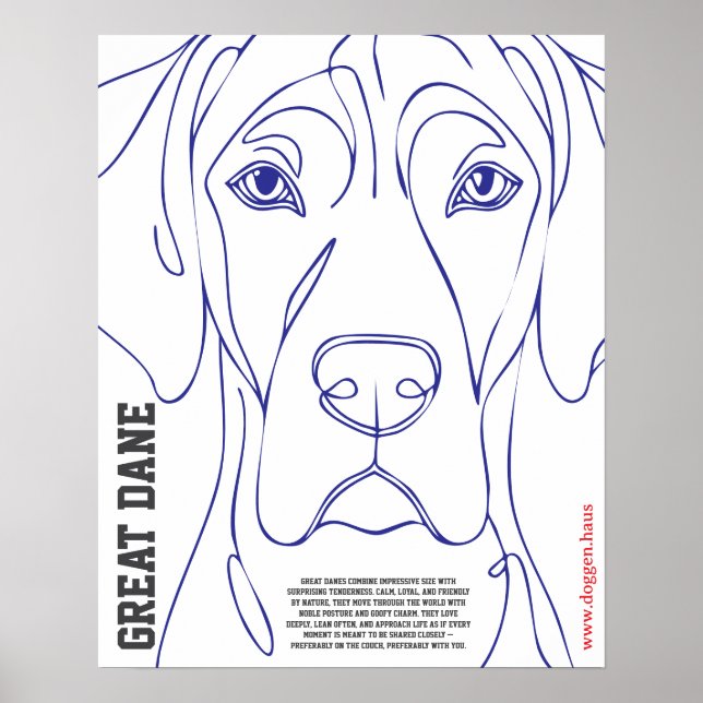 Modern Great Dane Poster green  (Front)
