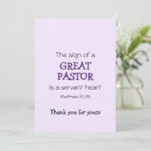 Modern GREAT PASTOR SERVANT HEART Thank You | Zazzle