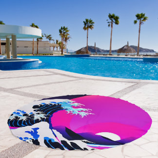 modern great wave beach towel