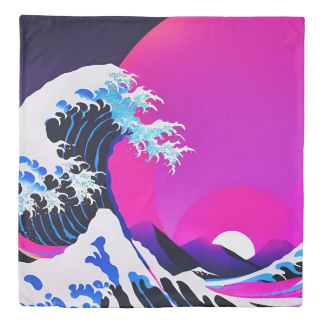 modern great wave duvet cover (Front)