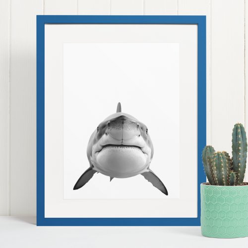 Modern Great White Shark Portrait  Poster