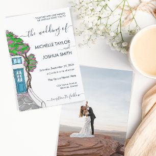 Modern Greece Greek Island Destination Wedding Invitation
