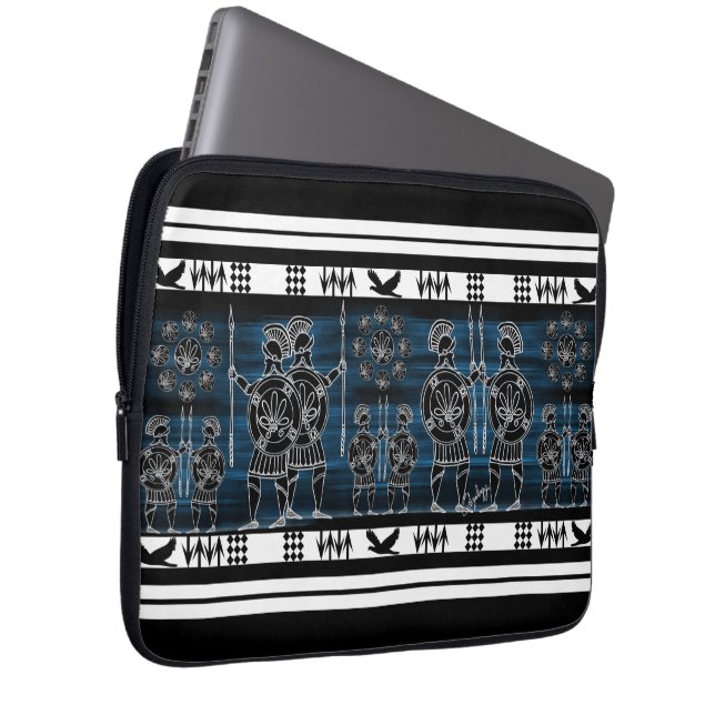 Modern Greek Black Figure Laptop Sleeve (Front Right)