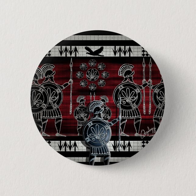 Modern Greek Black Figure Pinback Button (Front)