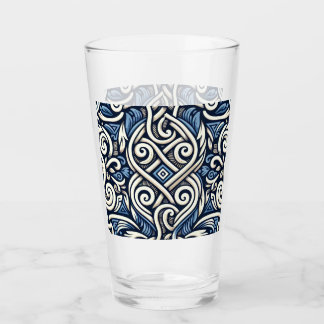 Modern Greek blue and white pattern Glass