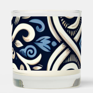 Modern Greek blue and white pattern Scented Candle