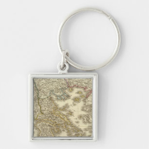 Modern Greek Islands, Albania, Macedonia Keychain