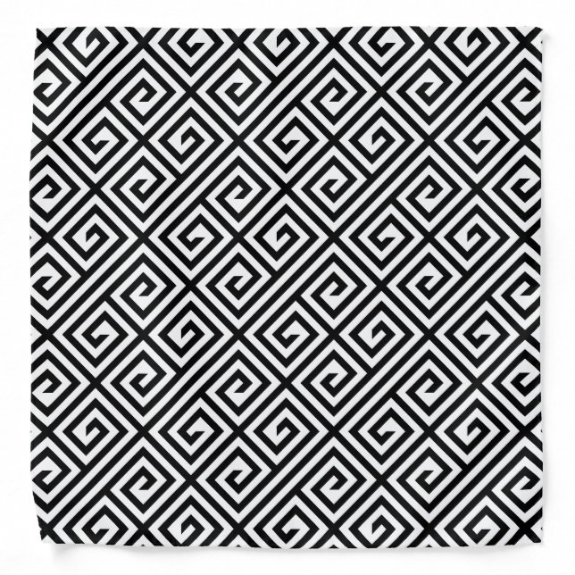 Modern Greek Key Pattern Bandana (Front)