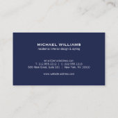 Modern Greek Key Pattern in Blue Business Card (Back)