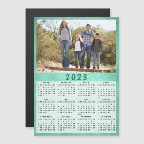 Modern Green 2023 Magnetic Photo Calendar