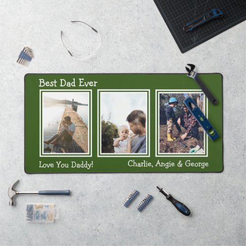 Modern Green 3 Photo Best Dad Desk Mat