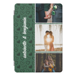 Modern Green 3 Photo Couple Collage  iPad Pro Cover