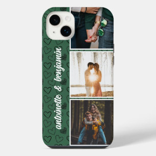 Modern Green 3 Photo Couple Collage iPhone 14 Plus Case