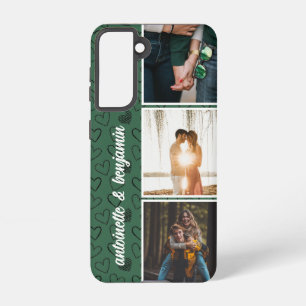 Modern Green 3 Photo Couple Collage  Samsung Galaxy S21 Case