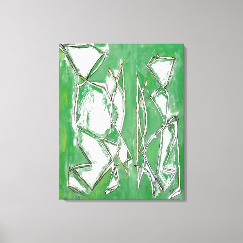 Modern Green Abstract Art Couple Colorful Chic Canvas Print