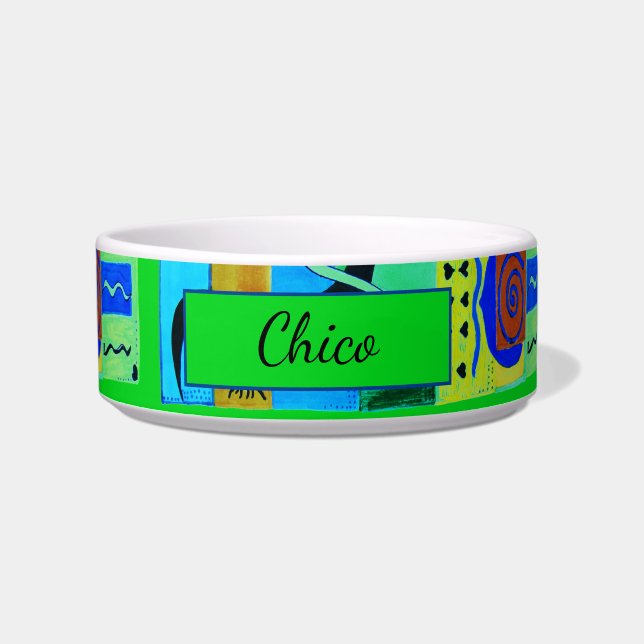 Modern Green Abstract Inspiration From Matisse Bowl (Front)