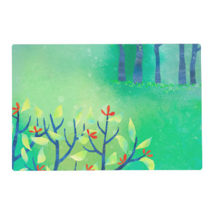 Modern Green Abstract Landscape Placemat