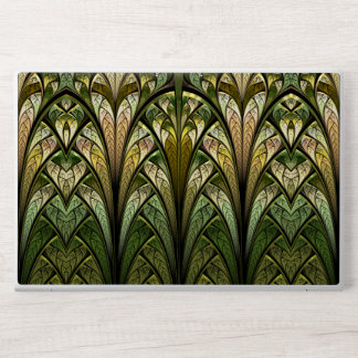 Modern Green Abstract Stained Glass Pattern HP Laptop Skin