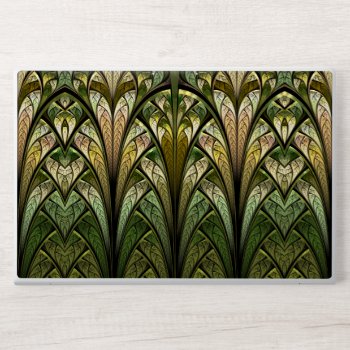 Modern Green Abstract Stained Glass Pattern Hp Laptop Skin by skellorg at Zazzle