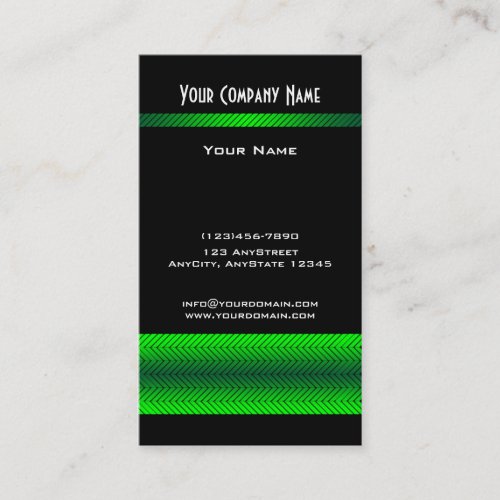 Modern Green and Black Racing Stripe Business Card Template