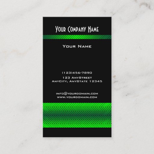 Customizable Modern Green and Black Racing Stripe Business Card Template