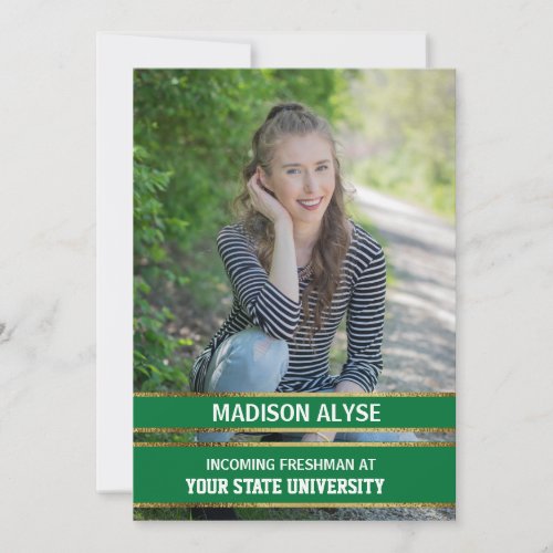 Modern Green and Gold Photo Trunk Party Invitation