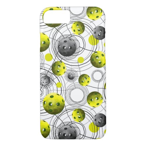 Modern Green and Gray Pickleball iPhone 87 Case