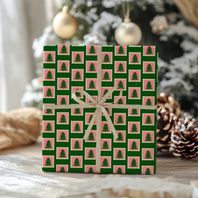 Modern Green and Pink Christmas Wrapping Paper (Creator Uploaded)