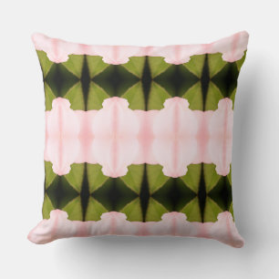 Modern Green And Pink Throw Pillow
