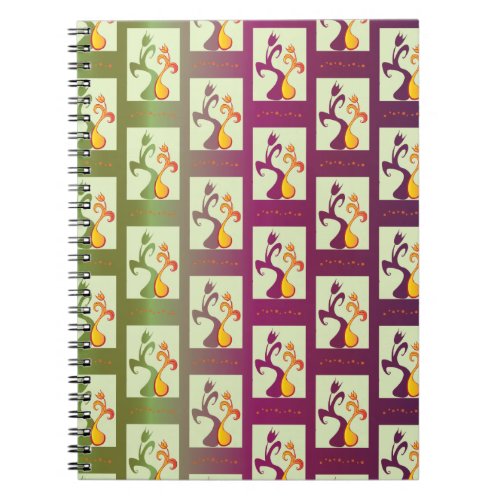 Modern Green and purple Tulip Couple pattern Notebook