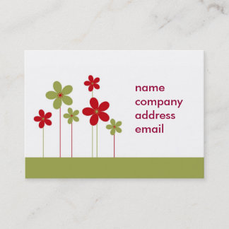 modern green and red business card