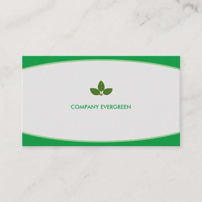 Modern Green and White Business Card (Front)