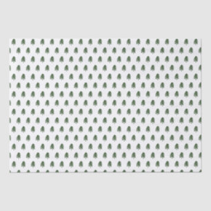 Modern Green and White Christmas Tree Tissue Paper