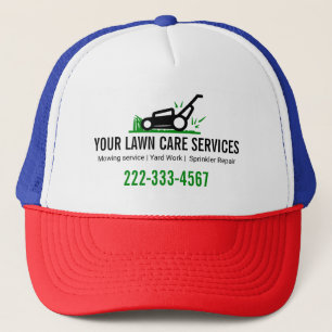 Modern Green and White Lawn Service Professional Trucker Hat