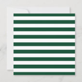 Modern Green and White Stripes Pattern Baby Shower Invitation (Back)